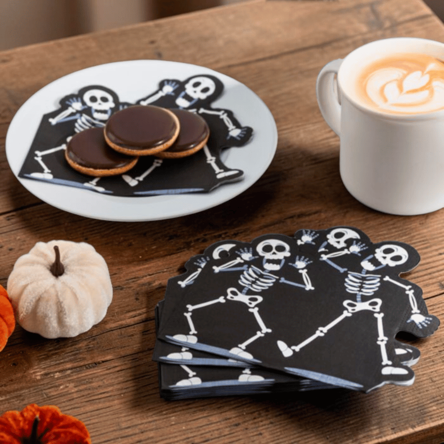 Halloween Servietten Geist und Skelett 12er Set Summerween Partydeko
