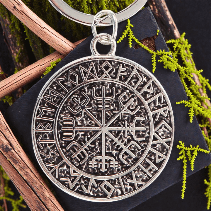 Schlüsselanhänger legendärer Wikinger-Kompass Vegvisir