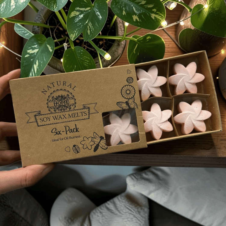 Sommerliche Waxmelts Magnolie – 6er Set Sojaswachs in Blütenform