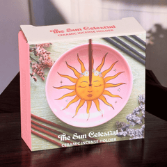 Sonnen-Räucherstäbchenhalter aus Keramik