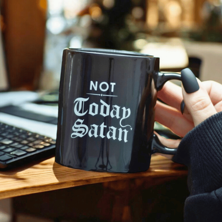 Statement-Tasse „Not Today Satan“ – Ideal für Büro, Alltag & Morgenmuffel