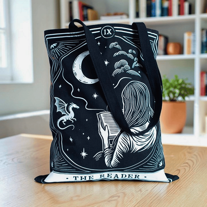 Mondleserin Stoffbeutel mit Tarot-Artwork