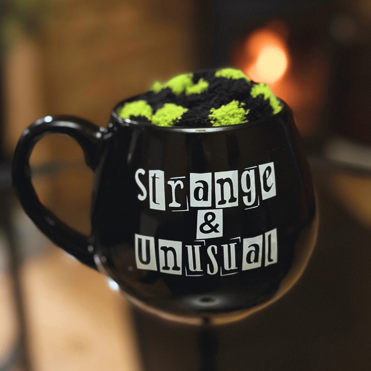 Strange & Unusual Tasse mit gestreiften Socken – Geschenkset