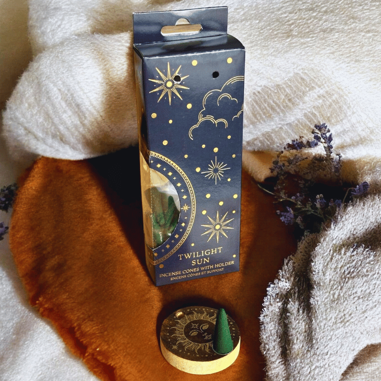 Sonne & Mond Räucherkegel mit Halter