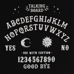Talking Board Tote Bag – Schwarze Spirit Board Tasche im Ouija-Stil