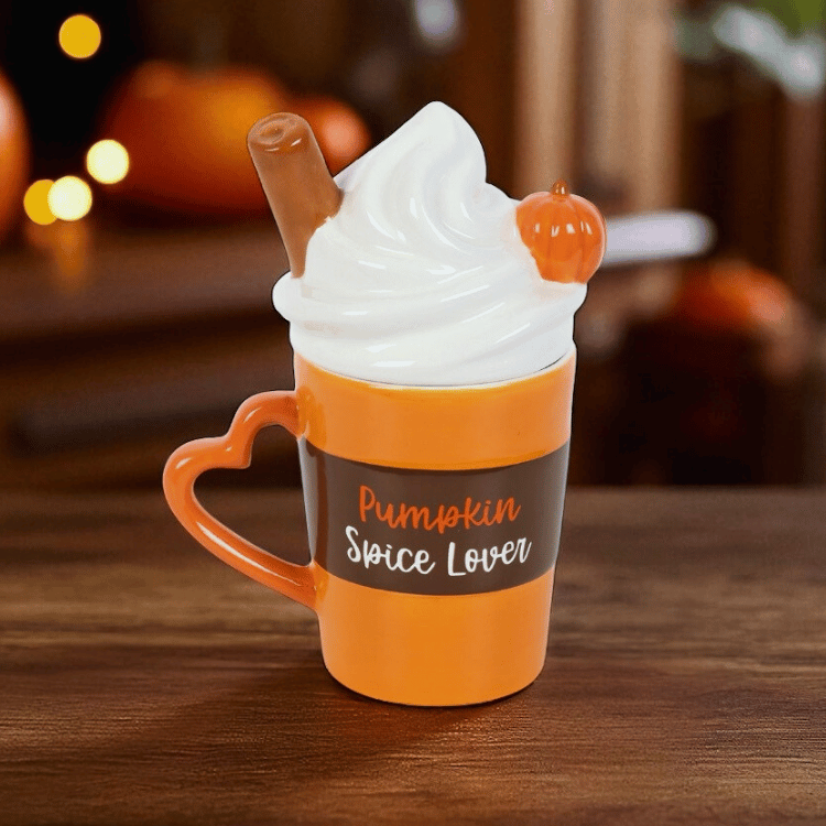 Tasse in Pumpkin Spice Latte Form – Herbstliche Tasse mit Deckel