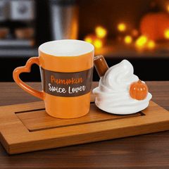 Tasse in Pumpkin Spice Latte Form – Herbstliche Tasse mit Deckel