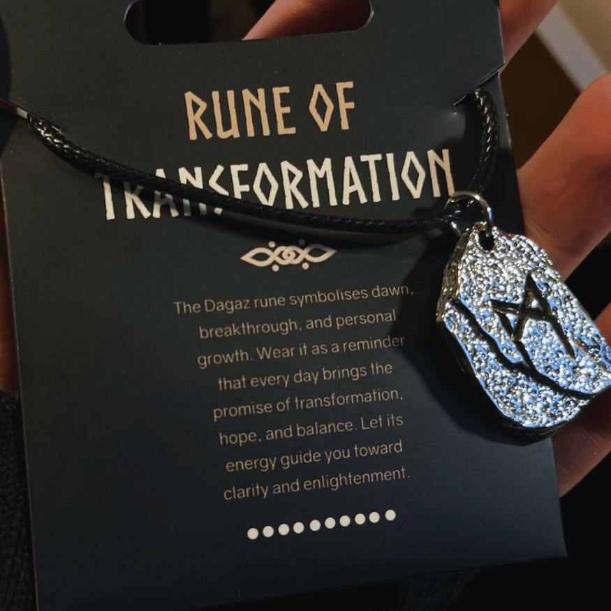 Transformation Rune Kunstlederband Halskette – Wikinger Amulett
