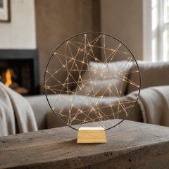 Traumfänger Lampe mit LED-Lichterkranz