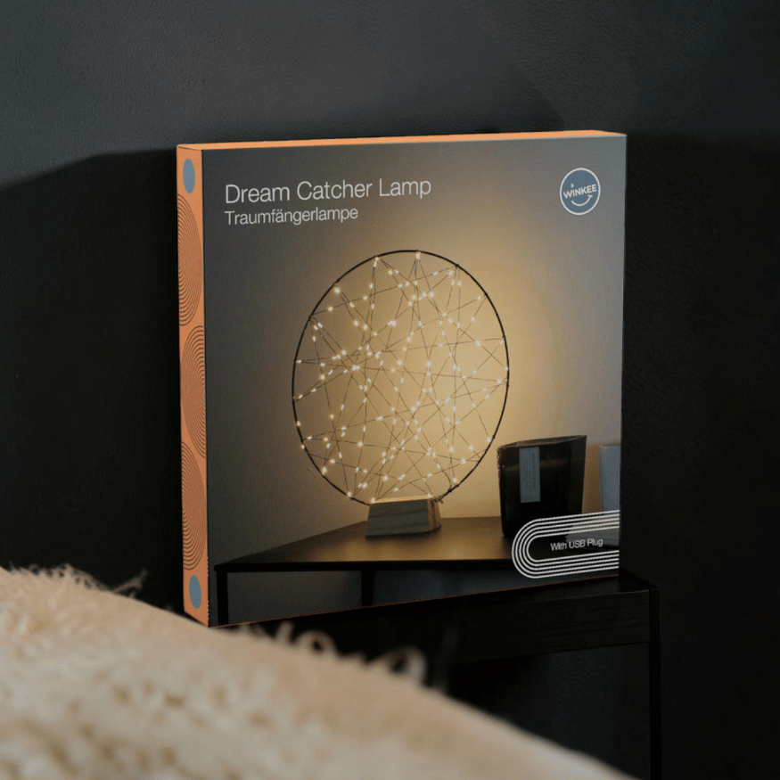 Traumfänger Lampe mit LED-Lichterkranz