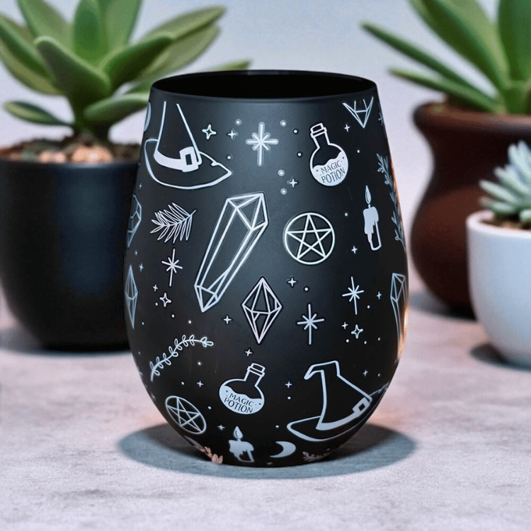 Trinkglas Crystal Witch – Magisches Glas mit Kristallen
