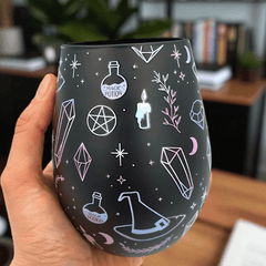 Trinkglas Crystal Witch – Magisches Glas mit Kristallen