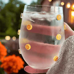 Trinkglas mit Fruchtmotiv – Auswahl: Erdbeere, Zitrone oder Orange