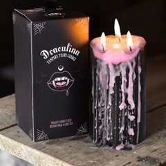 Vampir Kerzen Set – 2 Stumpenkerzen PINKE Tränen