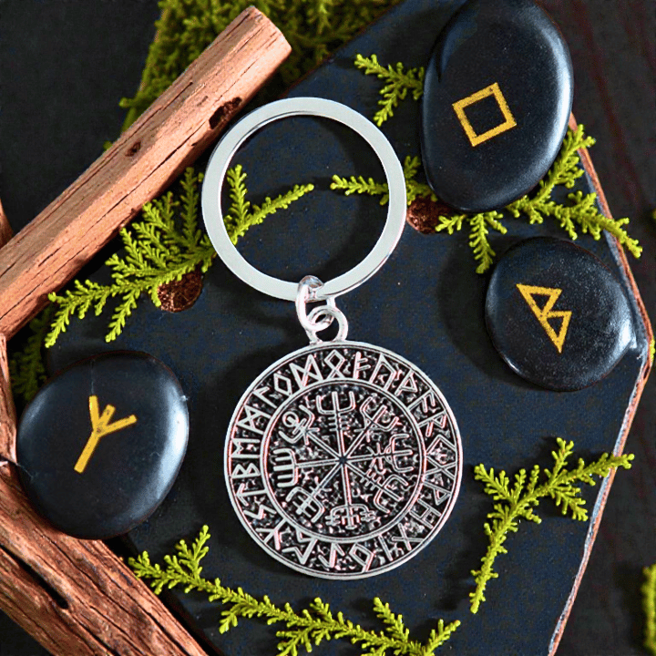 Schlüsselanhänger legendärer Wikinger-Kompass Vegvisir