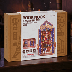 Magic Fantasy Corner Book Nook mit Hexenkessel & Katze