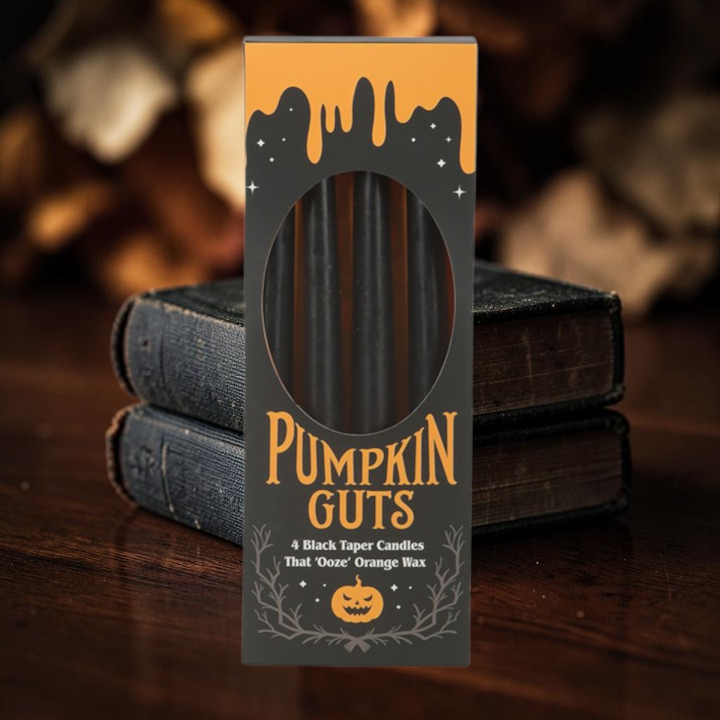 Orange blutende Halloween Stabkerzen (4er Packung)