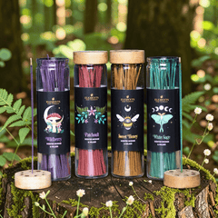 Dark Forest Räucherstäbchen Set – 4 Düfte mit Glasröhrchen und Halter