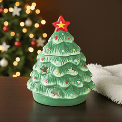Nostalgischer Weihnachtsbaum Ölbrenner – Keramik Duftlampe für Winter-Stimmung