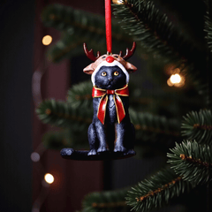 Weihnachtsbaum Anhänger für Catlover – Rentier-Katze von Lisa Parker