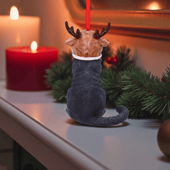 Weihnachtsbaum Anhänger für Catlover – Rentier-Katze von Lisa Parker