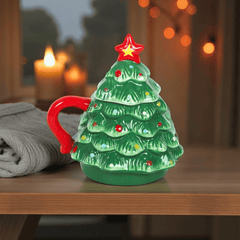 Weihnachtsbaum Tasse mit Deckel – 500 ml XXL Tasse