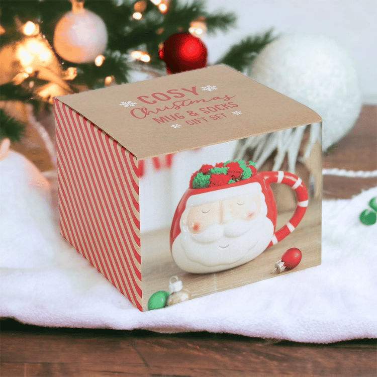 Weihnachtsmann Tasse  & Kuschelsocken Set