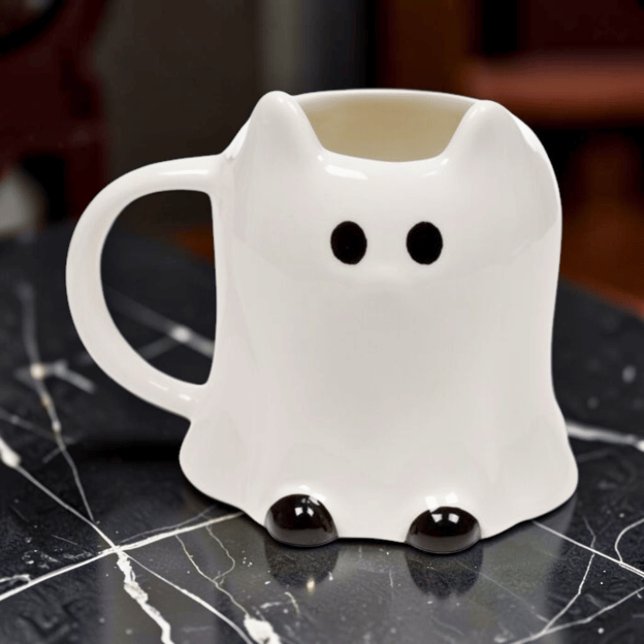 Spooky Katzen Geister Tasse – Keramik Becher