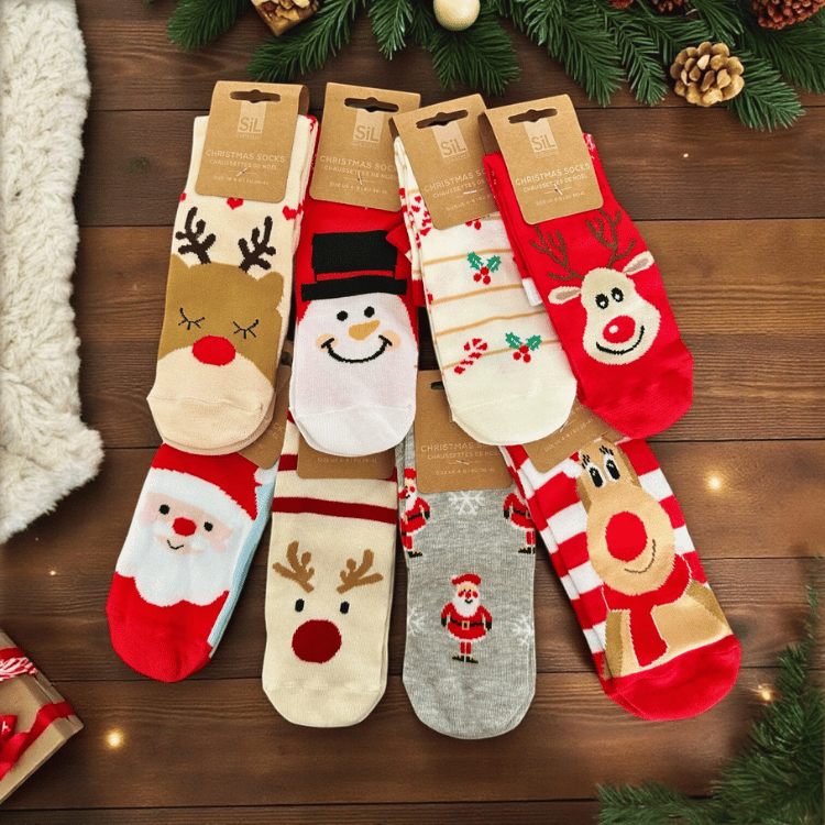 Wintersocken – 8 Motive für gemütliche Wintertage (Onesize)