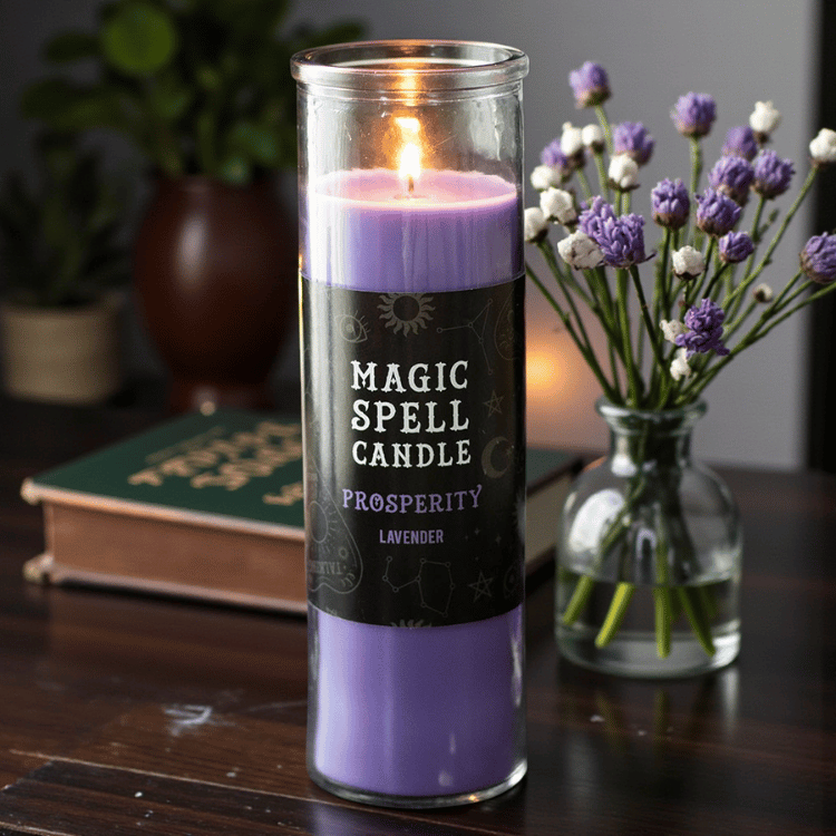 Wohlstand Ritualkerze "Lavendel" – Witchy Zauberkerze für Intention & Cozy Rituale