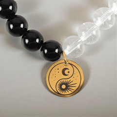 Yin & Yang Kristallarmband – innere Balance mit Obsidian und Bergkristall