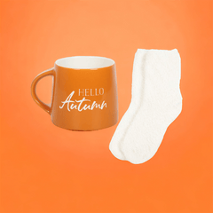 Herbst-Tasse & Kuschelsocken Set