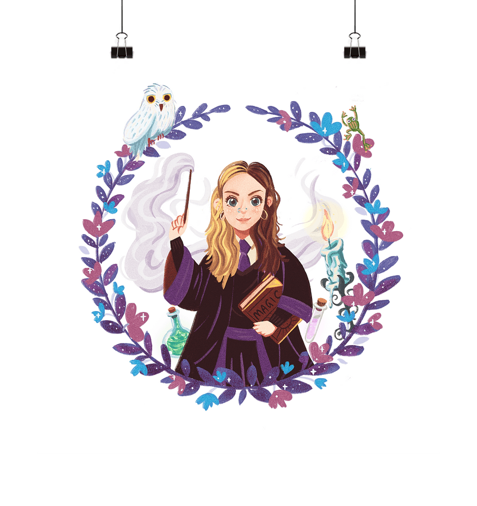Zauber Poster 30x30 Größe, digitale Portraits bedruckt auf Poster