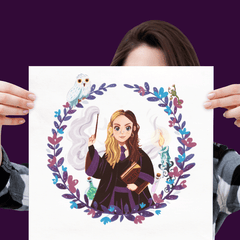 Zauber Poster - quadratisch in verschiedenen Größen erhältlich - ohne Rahmen - hier in der Hand gehalten