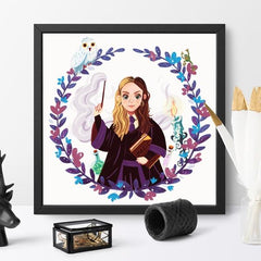 hochwertiges Poster welches zur Veranschaulichung in einem Rahmen ist, bedruckt mit Zauberschüler Portrait