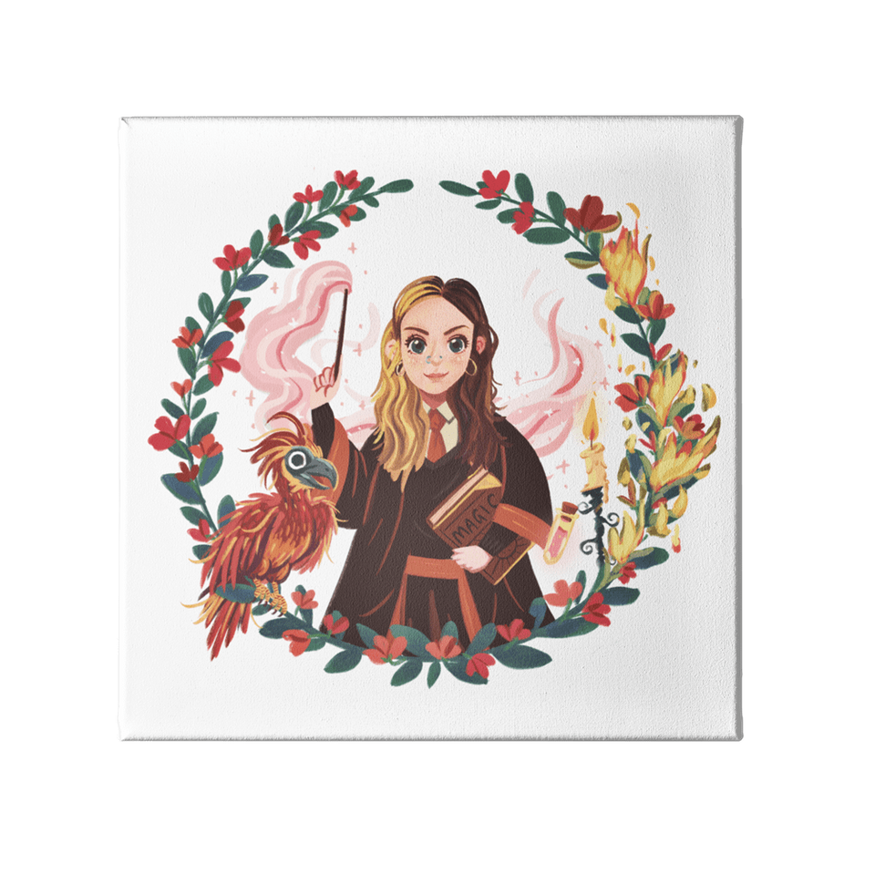 qualitativ hochwertige Leinwand mit einzigartigem Harry Potter inspirierten Portrait roter Gryffindor Hintergrund